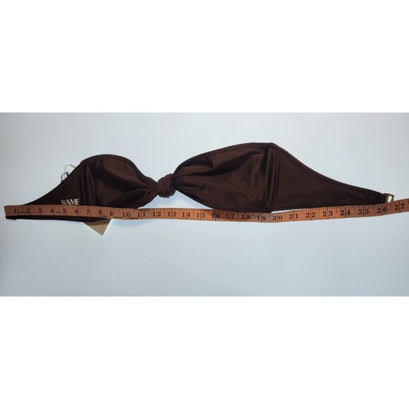 SAME LOS ANGELES BIKINY WOMENS Knotted Top And High Weist Bootom M 90's Brown - Picture 9 of 9